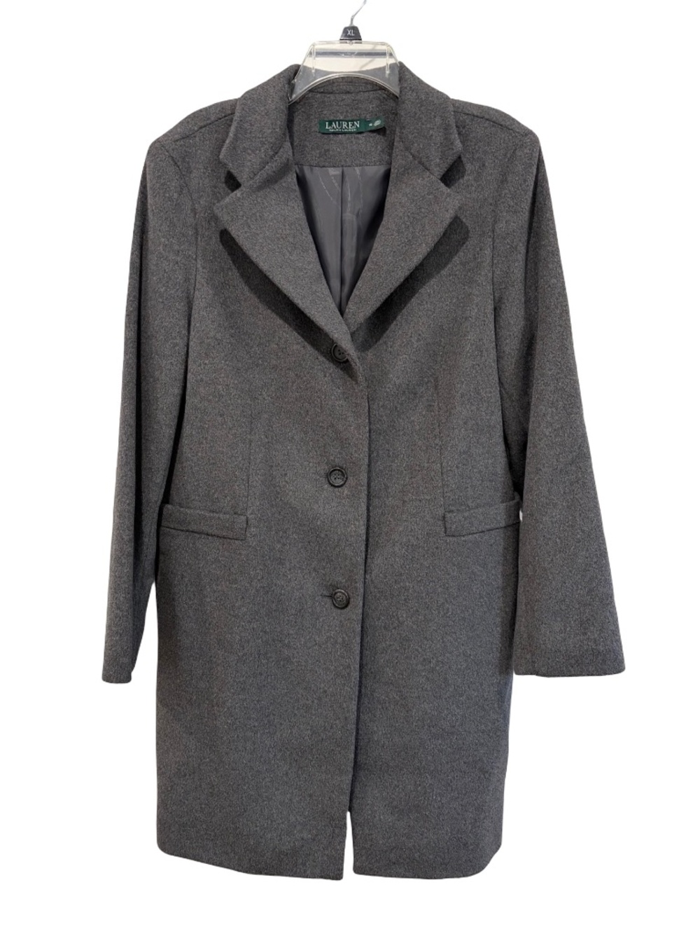 Lauren Ralph Lauren Gray Wool Blend Peacoat Overcoat Jacket Womens Size 16 NNT